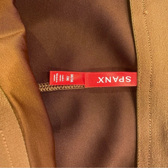 SPANX Faux Suede Pull On Flare Pants Rich Caramel Size Medium New With Tag - Picture 9 of 13